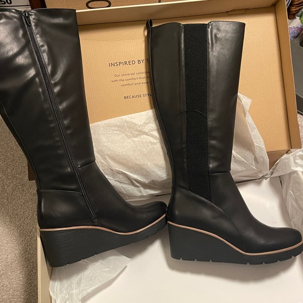 Soul Adrian Knee High Wide Calf Naturalizer black Boots Size 10